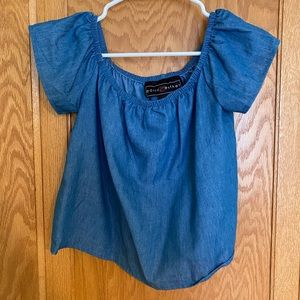 Blue off the shoulder top